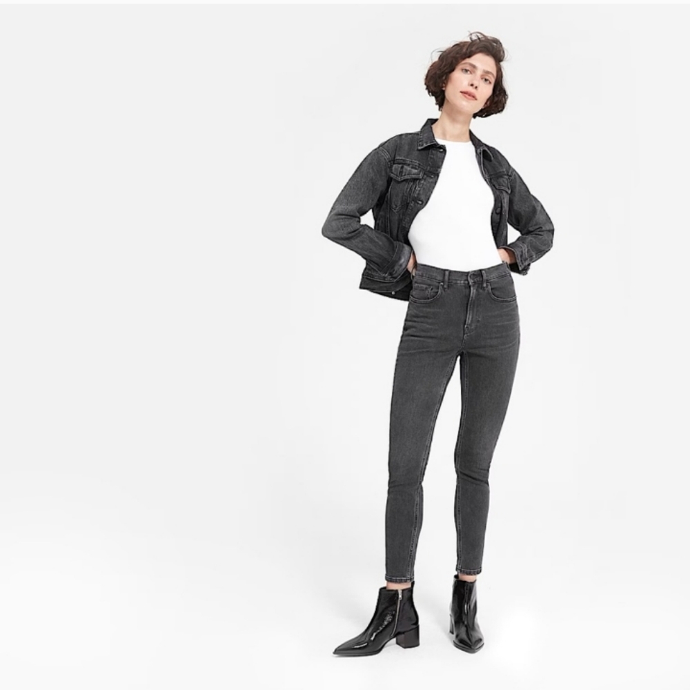 Everlane High Rise Gray Skinny Ankle Jeans 27